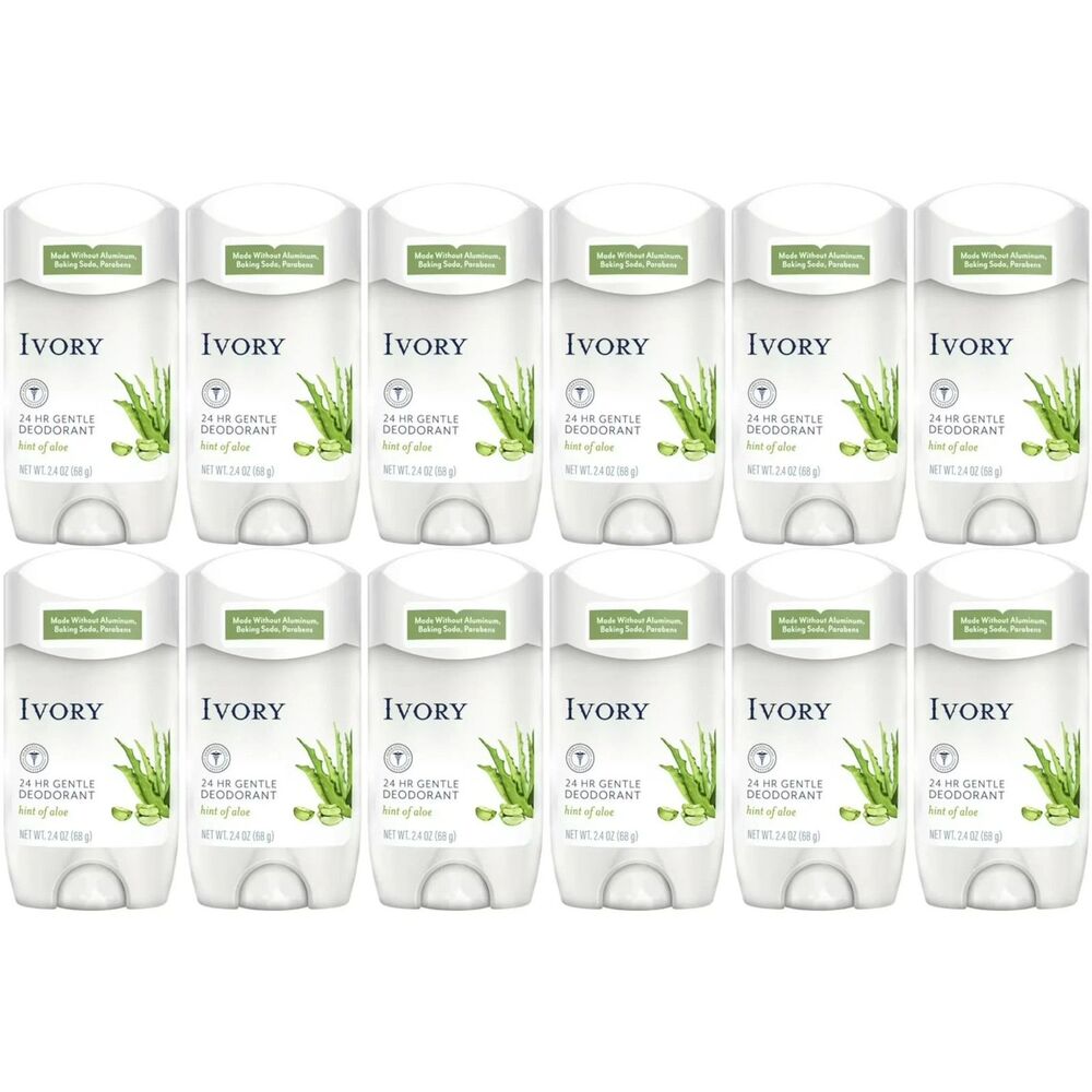12-PACK Ivory Gentle 24HR Deodorant Aloe 2.4 oz